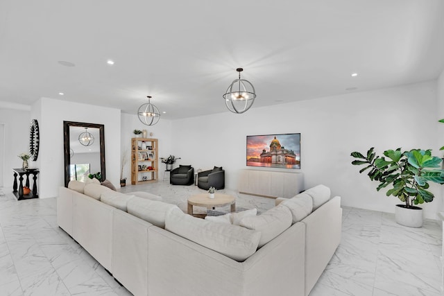 4478 SW 178th Ave Unit 4478, Miramar, FL 33029 - living room with light marble finish flooring and recessed lighting
