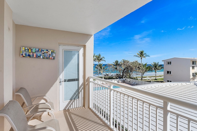 balcony with a water view