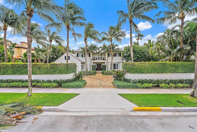 218 Seabreeze Ave, Palm Beach, FL 33480 - view of front of home with stucco siding and a balcony