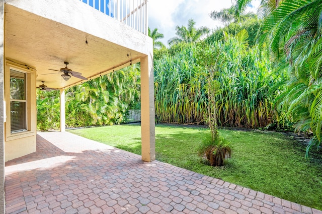 view of patio / terrace with ceiling fan