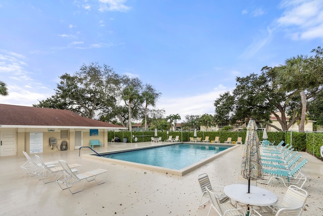 view of pool with a patio area