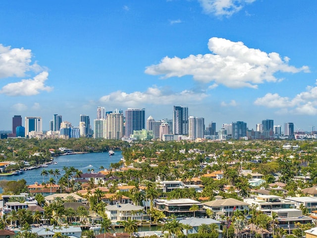 view of city featuring a water view