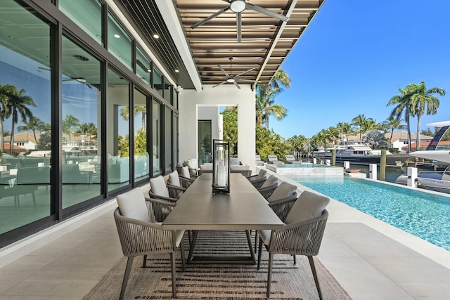 exterior space featuring a patio and ceiling fan