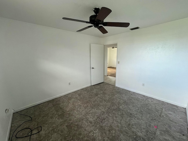 spare room featuring ceiling fan