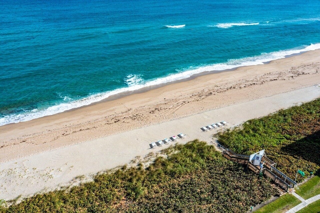 property view of water featuring a view of the beach