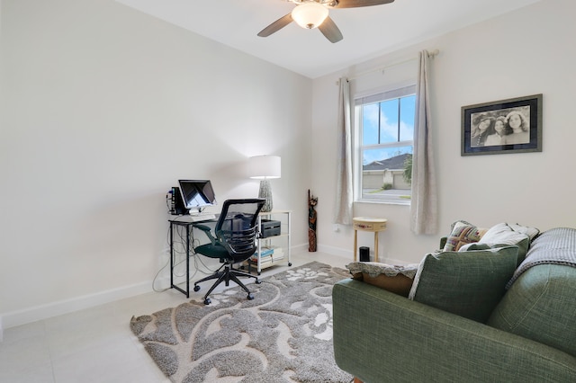 office with ceiling fan