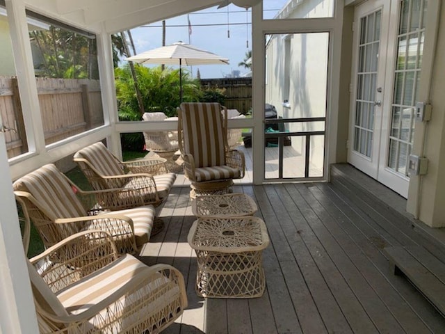 view of sunroom