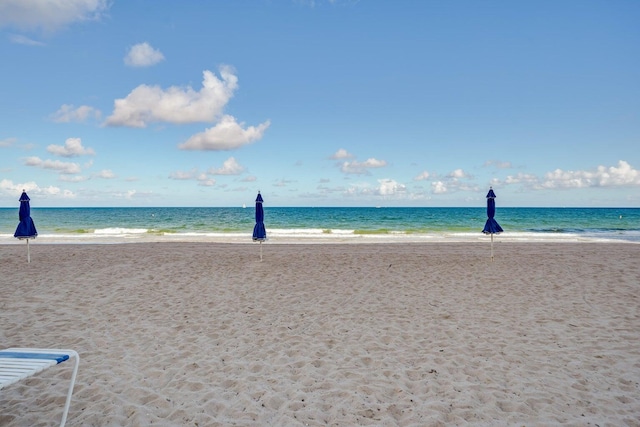 water view featuring a beach view