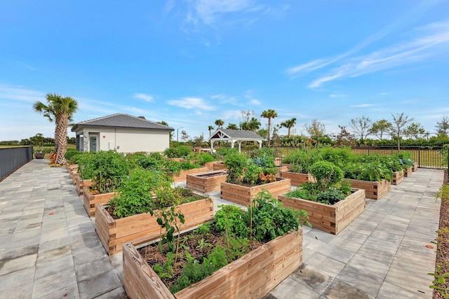 view of patio featuring a gazebo