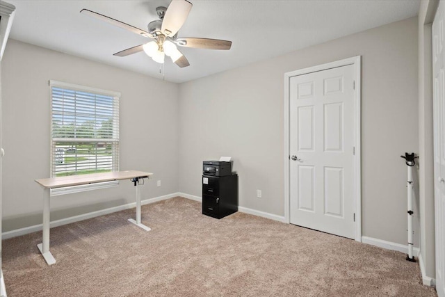 541 SW Nadell Ct, Port Saint Lucie, FL 34953 - office featuring carpet floors, ceiling fan, and baseboards