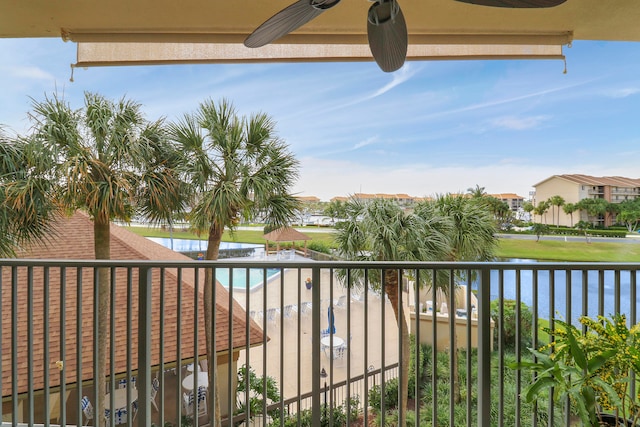 balcony with a water view