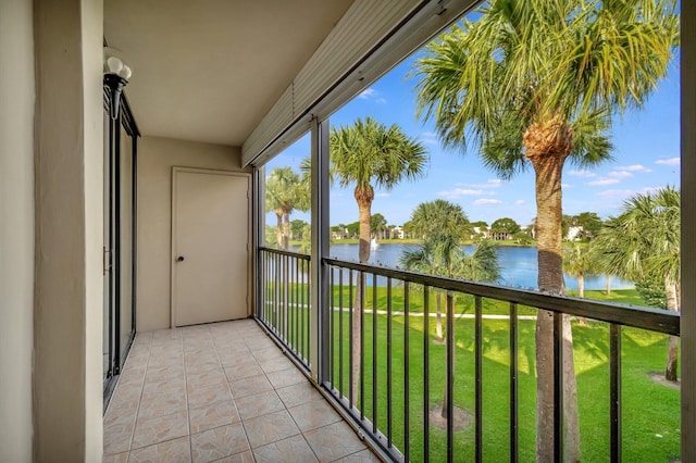 balcony with a water view