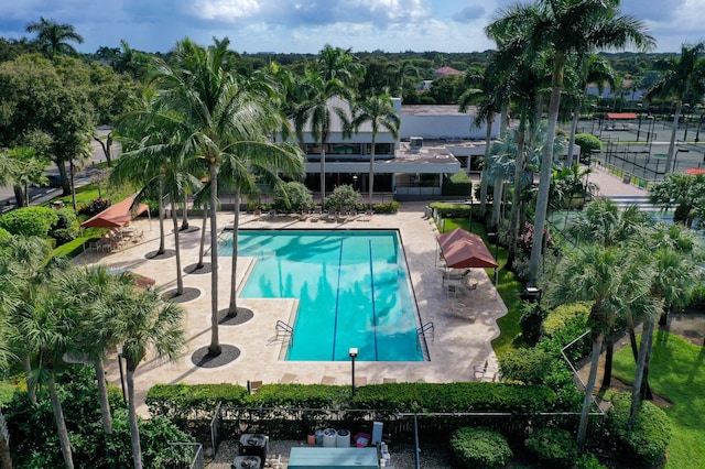 view of pool featuring a patio area