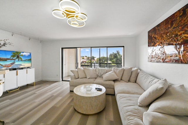 living room featuring hardwood / wood-style flooring