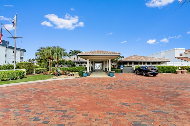 view of front of property with a carport