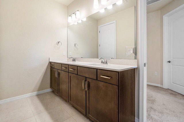 bathroom featuring vanity and tile patterned floors