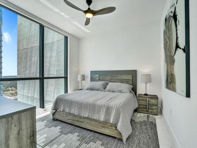 bedroom with ceiling fan