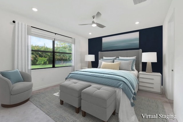 bedroom with ceiling fan