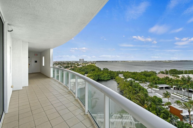 balcony with a water view