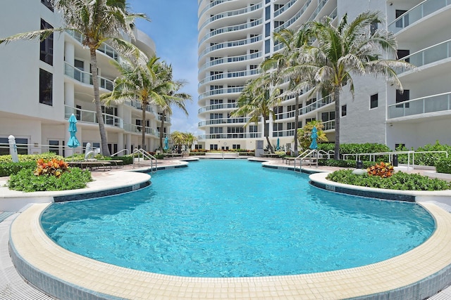 view of pool with a patio