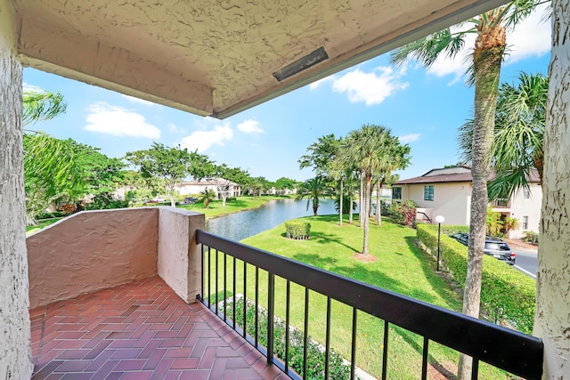 balcony with a water view