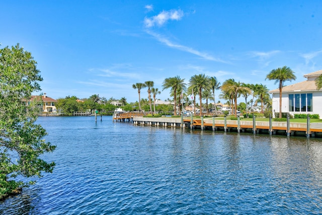 view of water feature featuring a boat dock