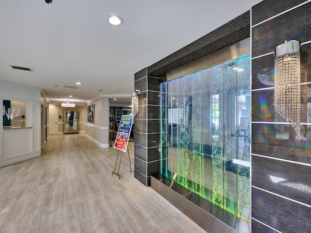 hall featuring hardwood / wood-style floors