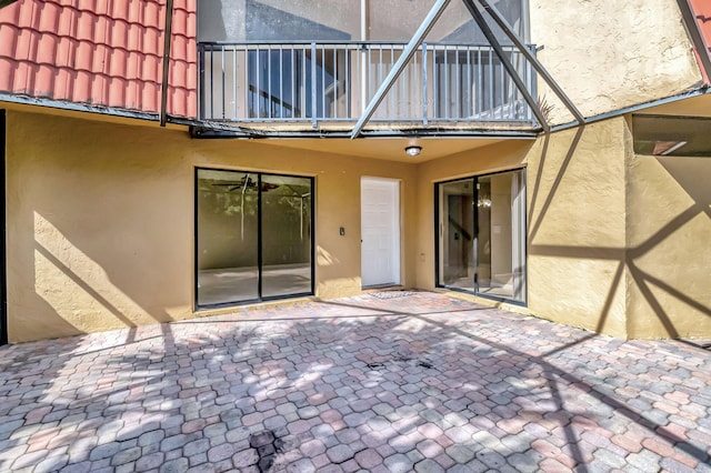 view of patio / terrace with a balcony