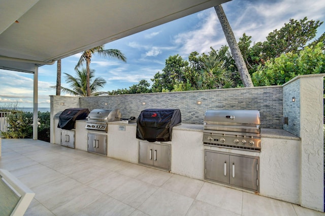 view of patio featuring a grill and area for grilling