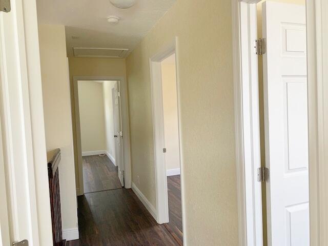 hall featuring dark hardwood / wood-style floors