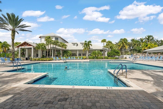 view of pool featuring a patio area