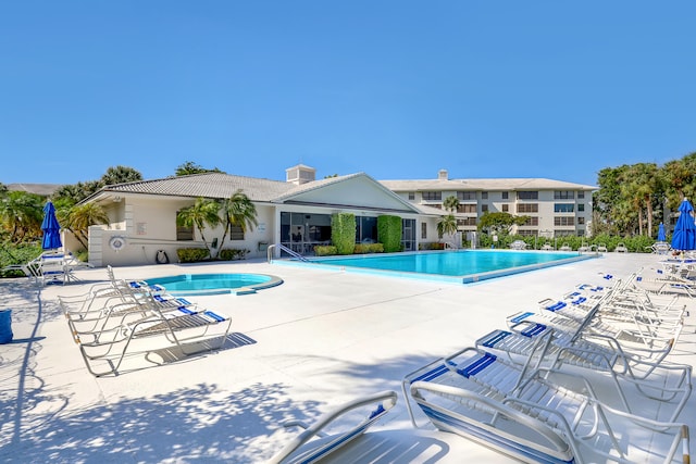 view of pool with a patio area