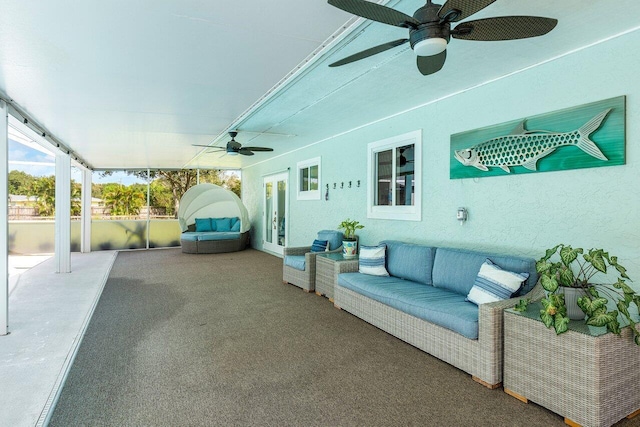 view of patio / terrace with an outdoor hangout area and ceiling fan