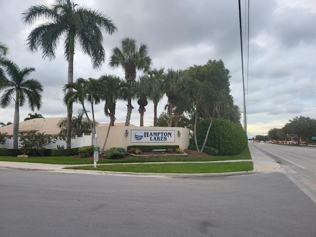 view of community sign