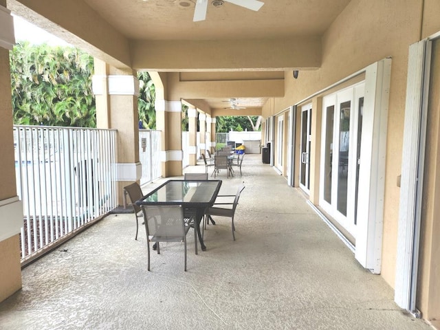 view of patio with ceiling fan