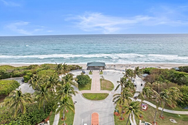 property view of water featuring a view of the beach