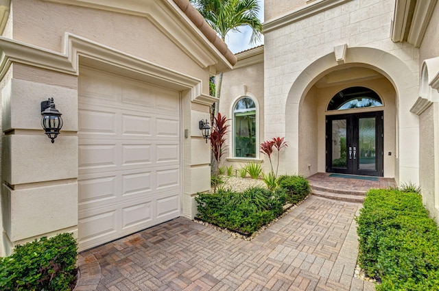 entrance to property with french doors