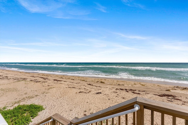 property view of water featuring a view of the beach