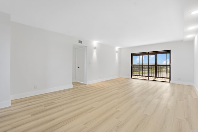 empty room featuring light wood-type flooring