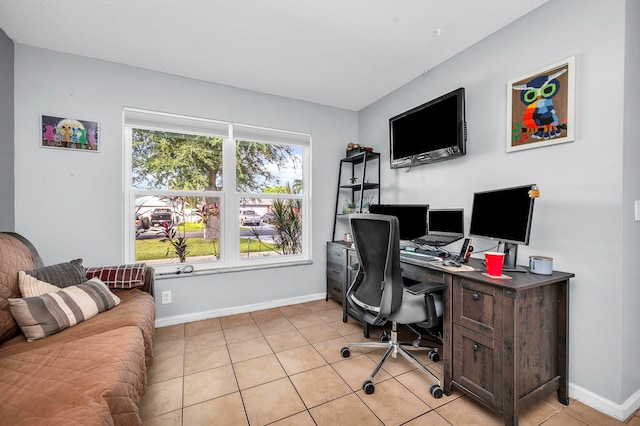 view of tiled office space