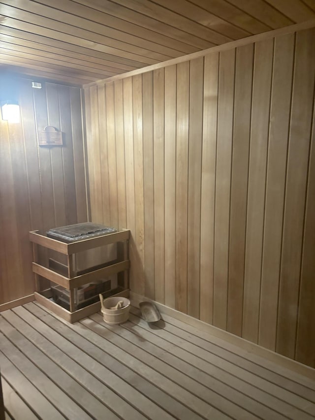 view of sauna