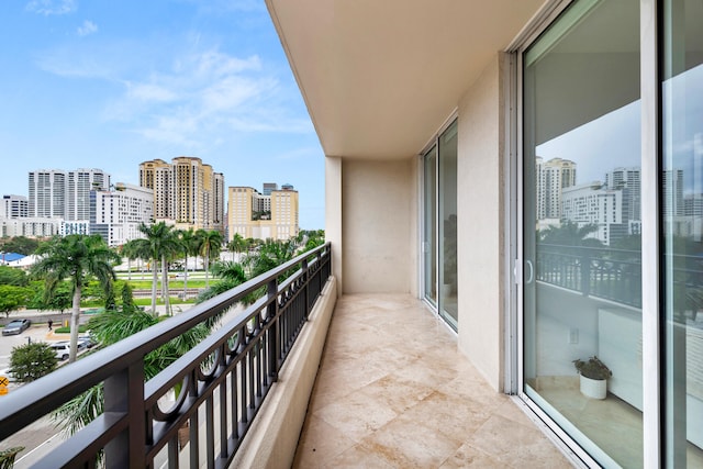 balcony with a city view