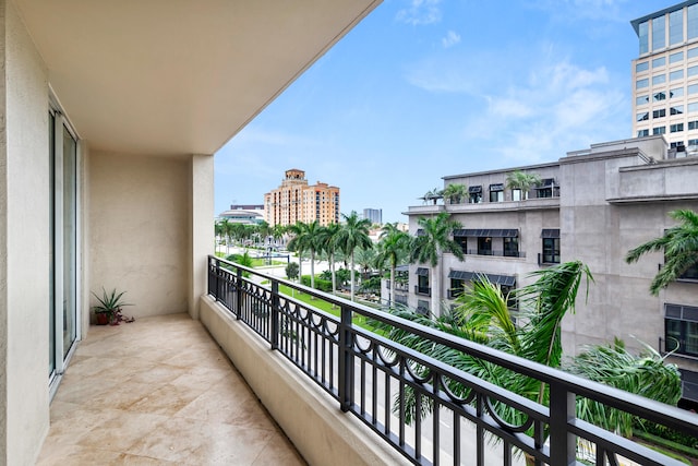 balcony with a view of city