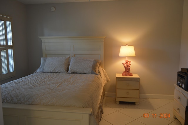 view of tiled bedroom