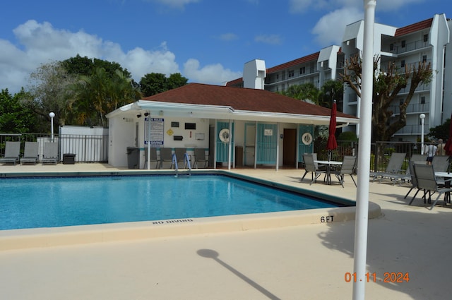 view of pool with a patio