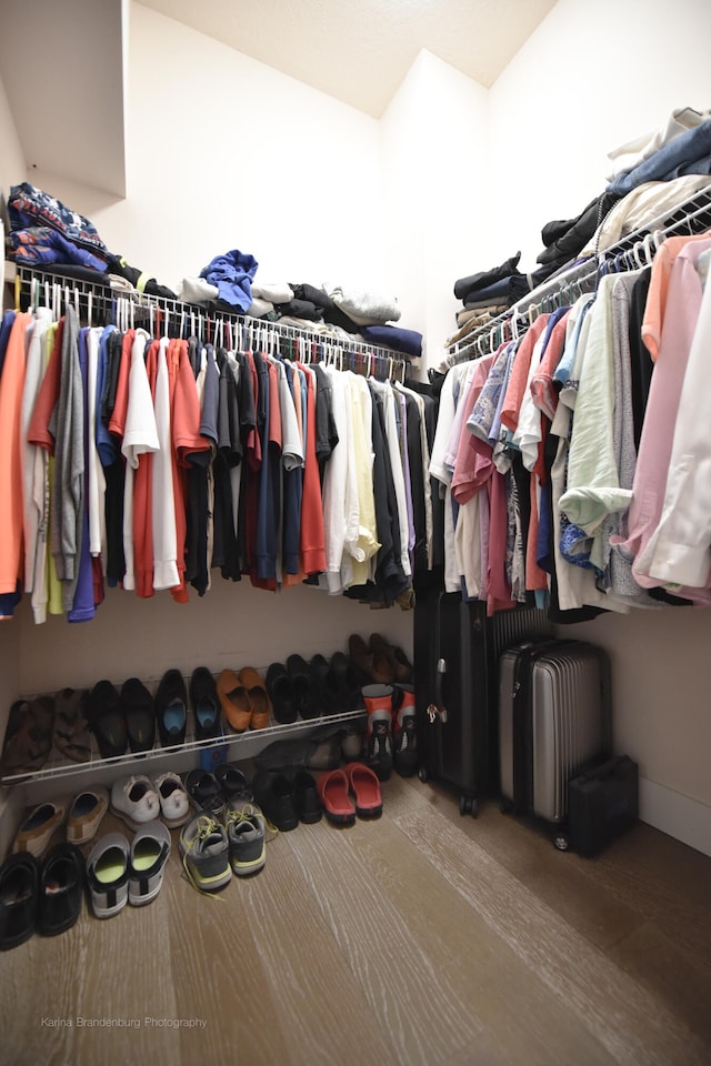 view of walk in closet