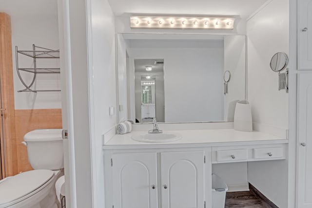 bathroom featuring toilet and vanity