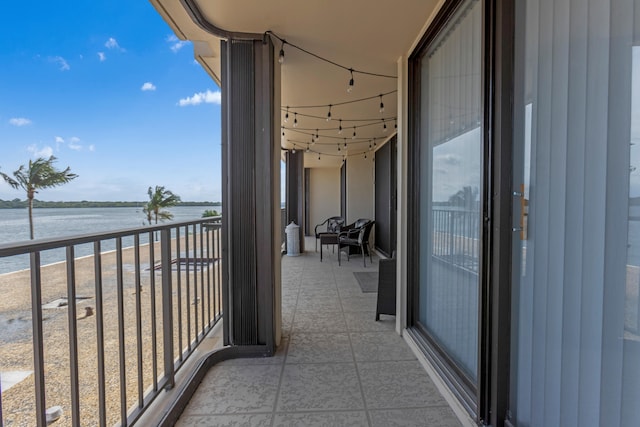 balcony with a water view