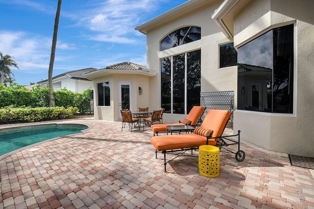 view of pool featuring a patio area