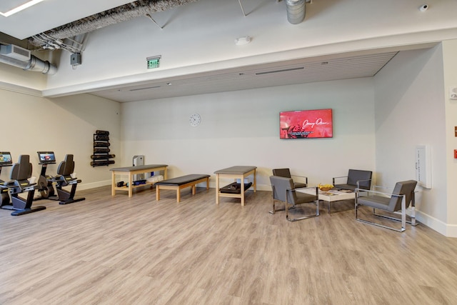 interior space with light hardwood / wood-style flooring